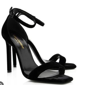 Saint Laurent velvet amber heels
